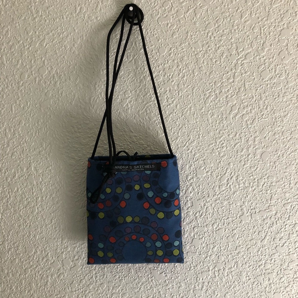Blue polka satchel